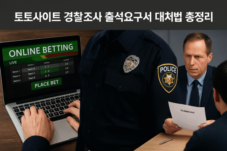토토사이트 경찰조사 출석요구서 대처법 총정리_토토센터